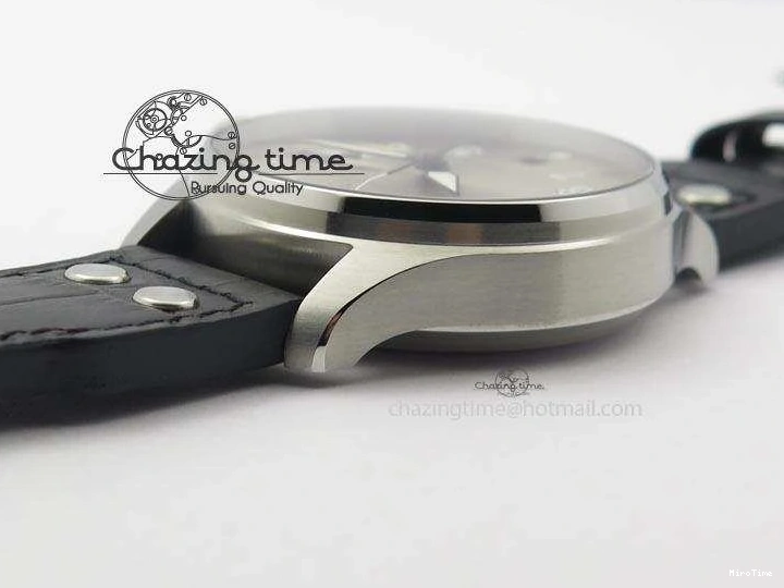 MIROTIME 0318 TimelessDesign Big Pilot Real PR IW500906 ZF 1:1 Best Edition Silver Dial On Black Leather Strap A 7285